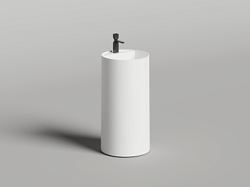 Раковина из искусственного камня Salini ARMONIA 130422M 45х45 напольная цвет белый без отверстий под смеситель